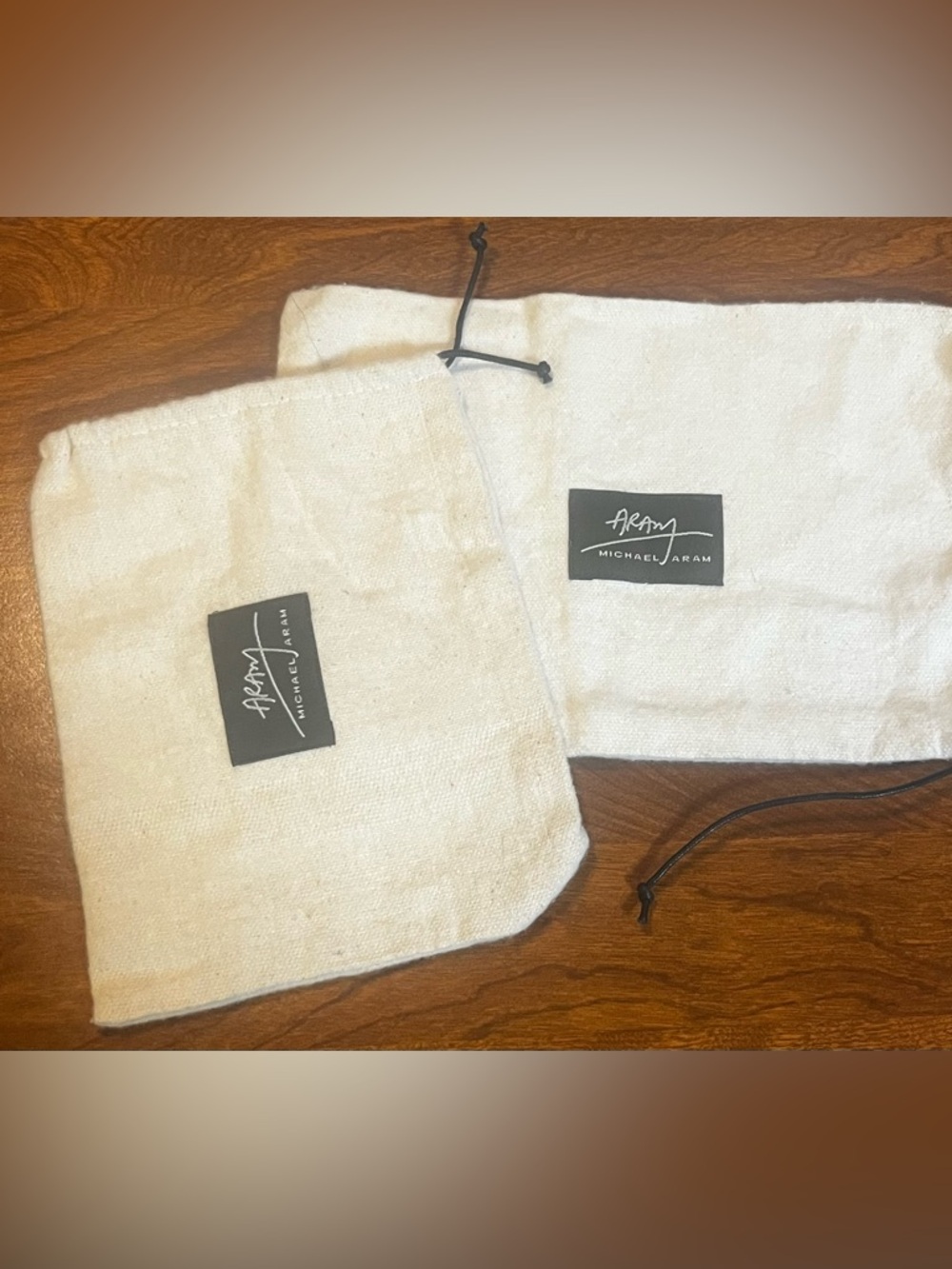 Michael Aram Natural/Cream Drawstring Pouch Set